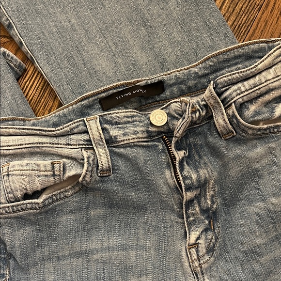 Flying Monkey Distressed Blue Flare Jeans - Picture 2 of 7